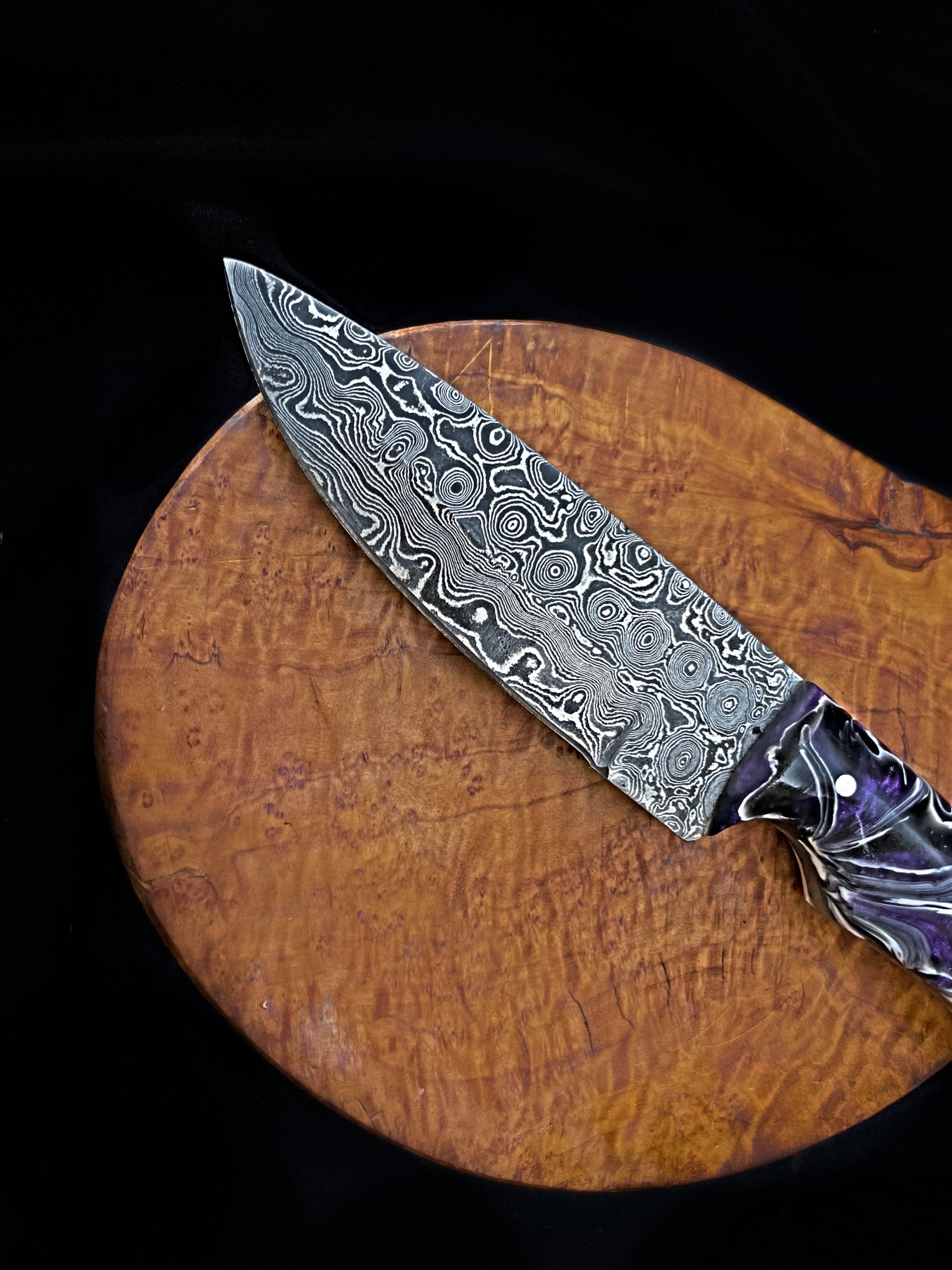 Titan International - Wholesale Kitchen/Utility Knife - Damascus Steel EDC Knife by Titan TD-702 Midnight Prism5