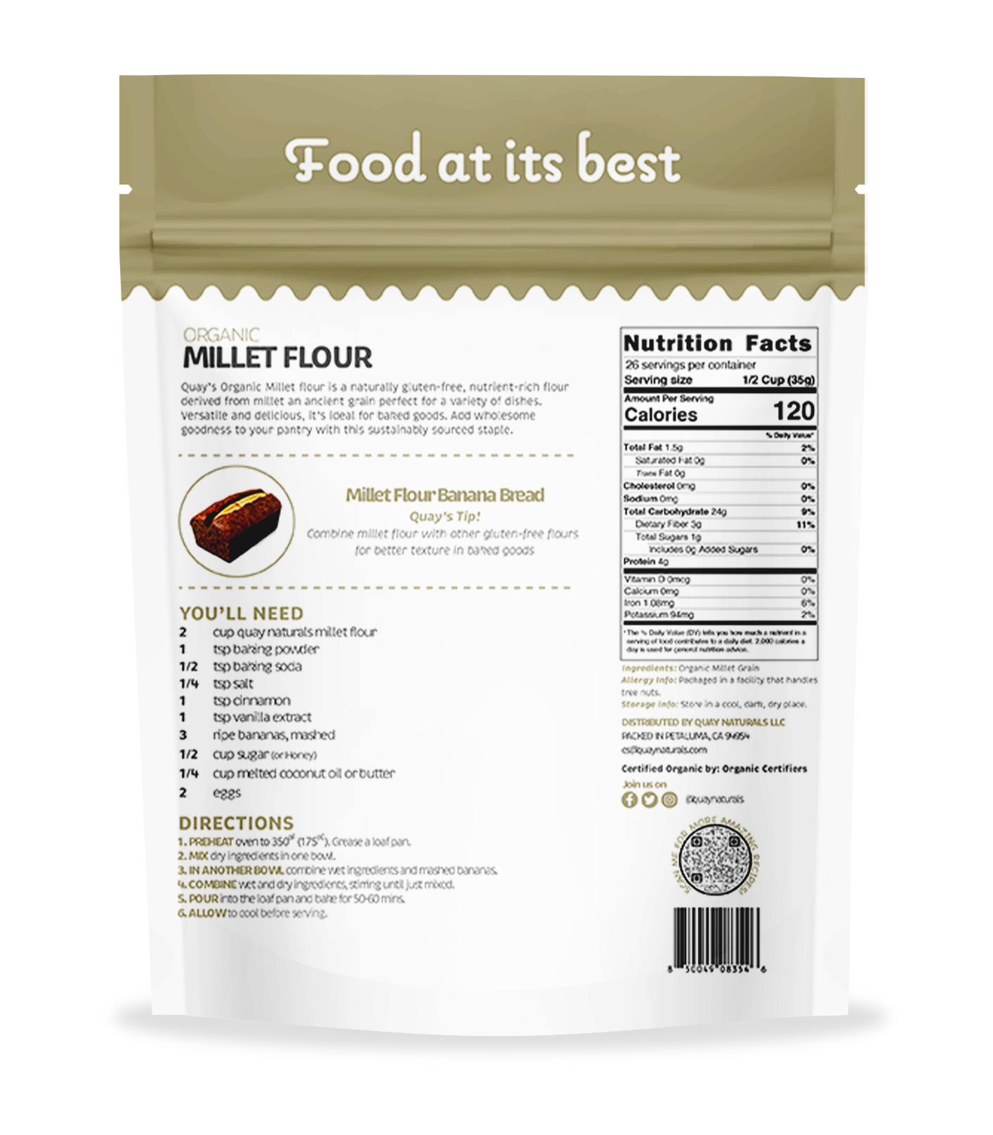 Quay Naturals - Wholesale Flour - Organic Millet Flour1