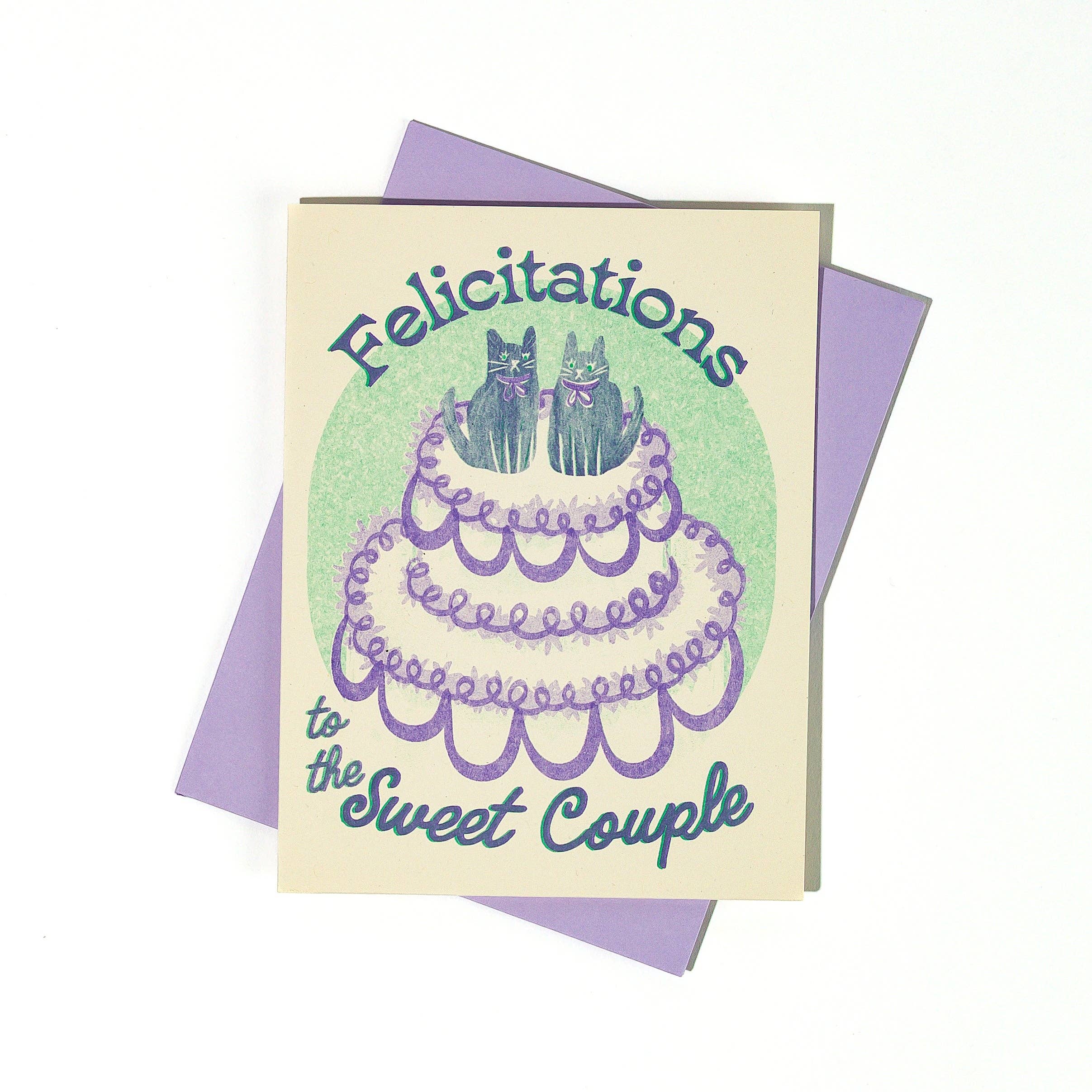 Bromstad Printing Co. - Wholesale Wedding Card - Felicitations to the Sweet Couple - Risograph Wedding Card1