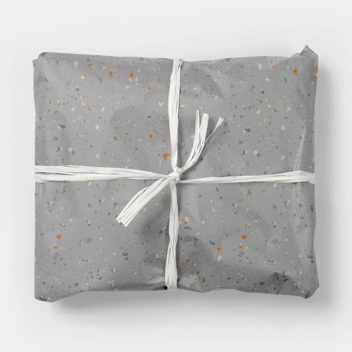 Envoltorio de regalo con textura de motas grises para venta al por mayor de The Design Craft