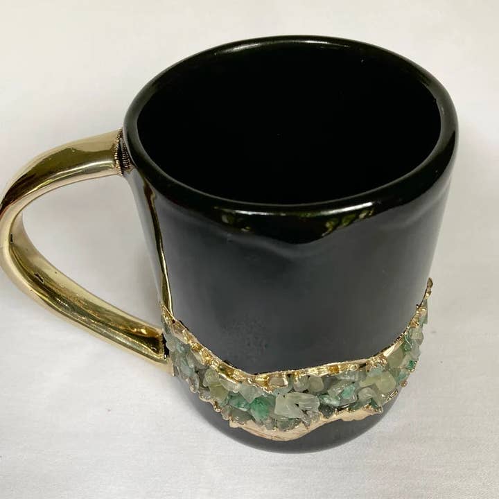 Flow - Set di 2 tazze in ceramica nera per la vendita all'ingrosso da parte di The Tangerine Store