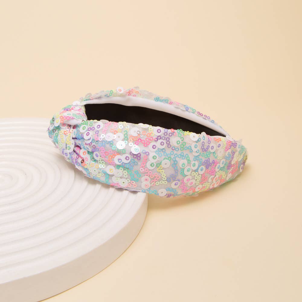SP Sophia Collection - Wholesale Fashion Headband - Women's - Pastels Sequins Top Knot headband 2