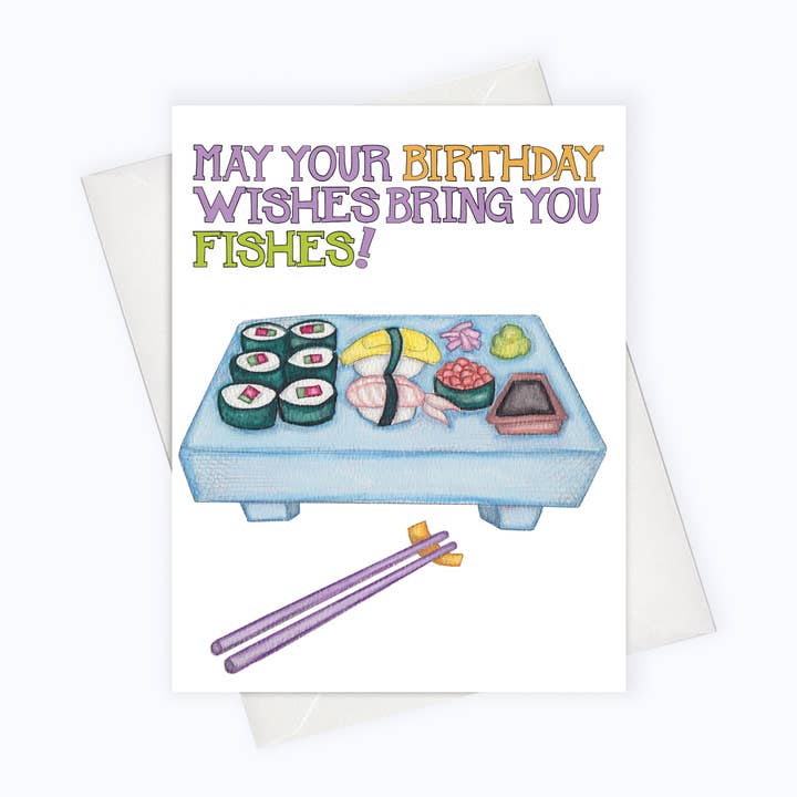 BIRTHDAY SUSHI CARD | Birthday Card | Funny Birthday Card for wholesale by About A Cloud Stationery & Gifts