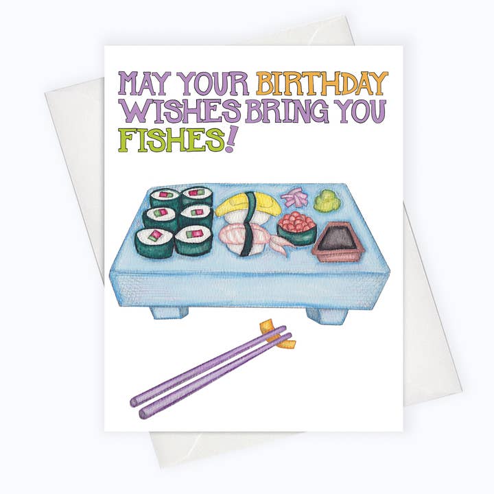 BIRTHDAY SUSHI CARD | Birthday Card | Funny Birthday Card for wholesale by About A Cloud Stationery & Gifts