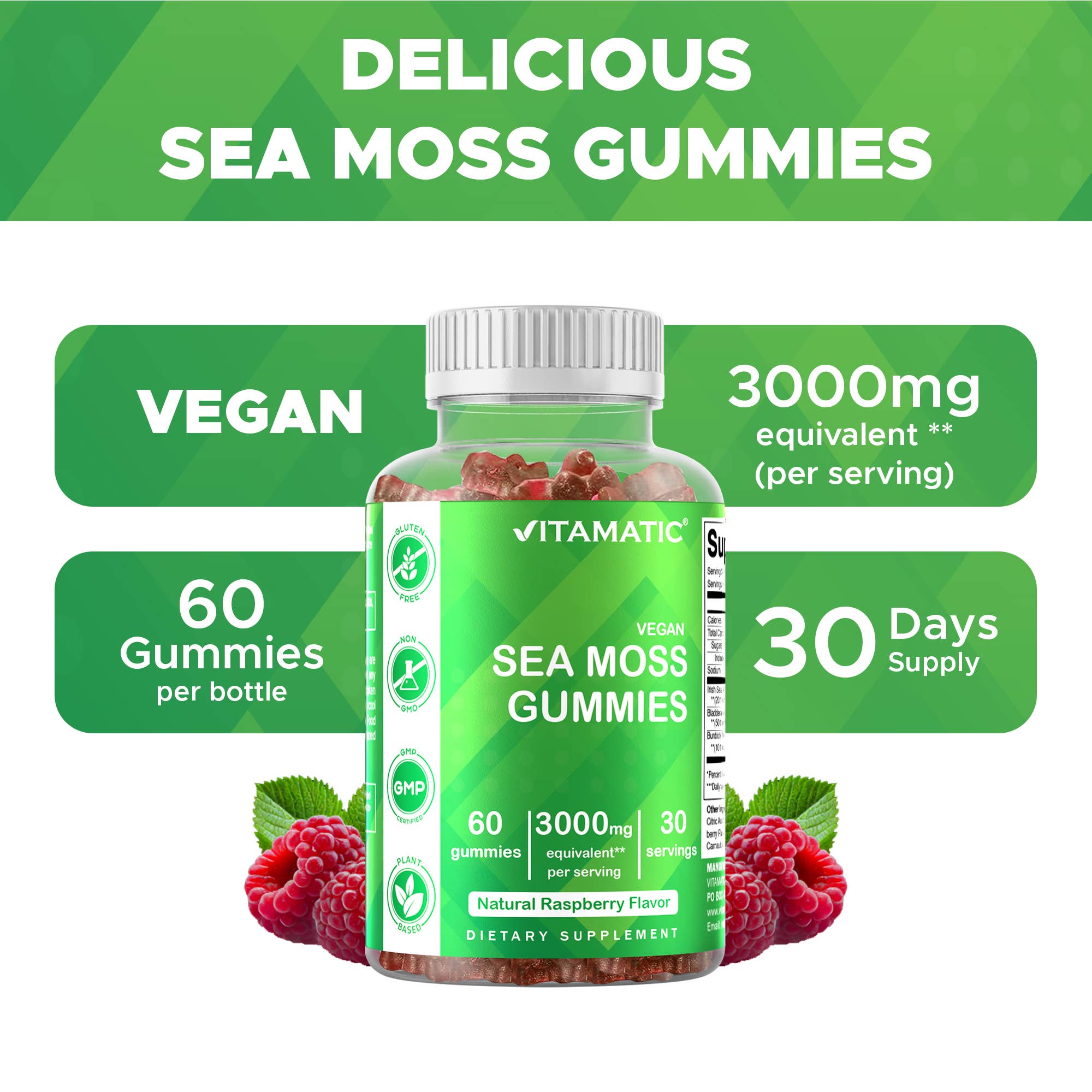 Vitamatic – wholesale Oral supplement/vitamin – Vitamatic Irish Sea Moss Gummies 3000 mg5