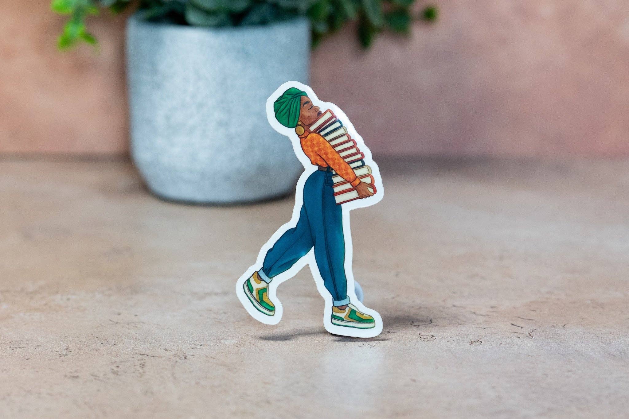 Pounded Yam Productions - Vendita all'ingrosso Adesivo - Adesivo fustellato Black Girl Book Stacks2