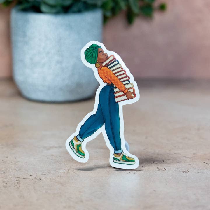 Pounded Yam Productions - Vendita all'ingrosso Adesivo - Adesivo fustellato Black Girl Book Stacks2