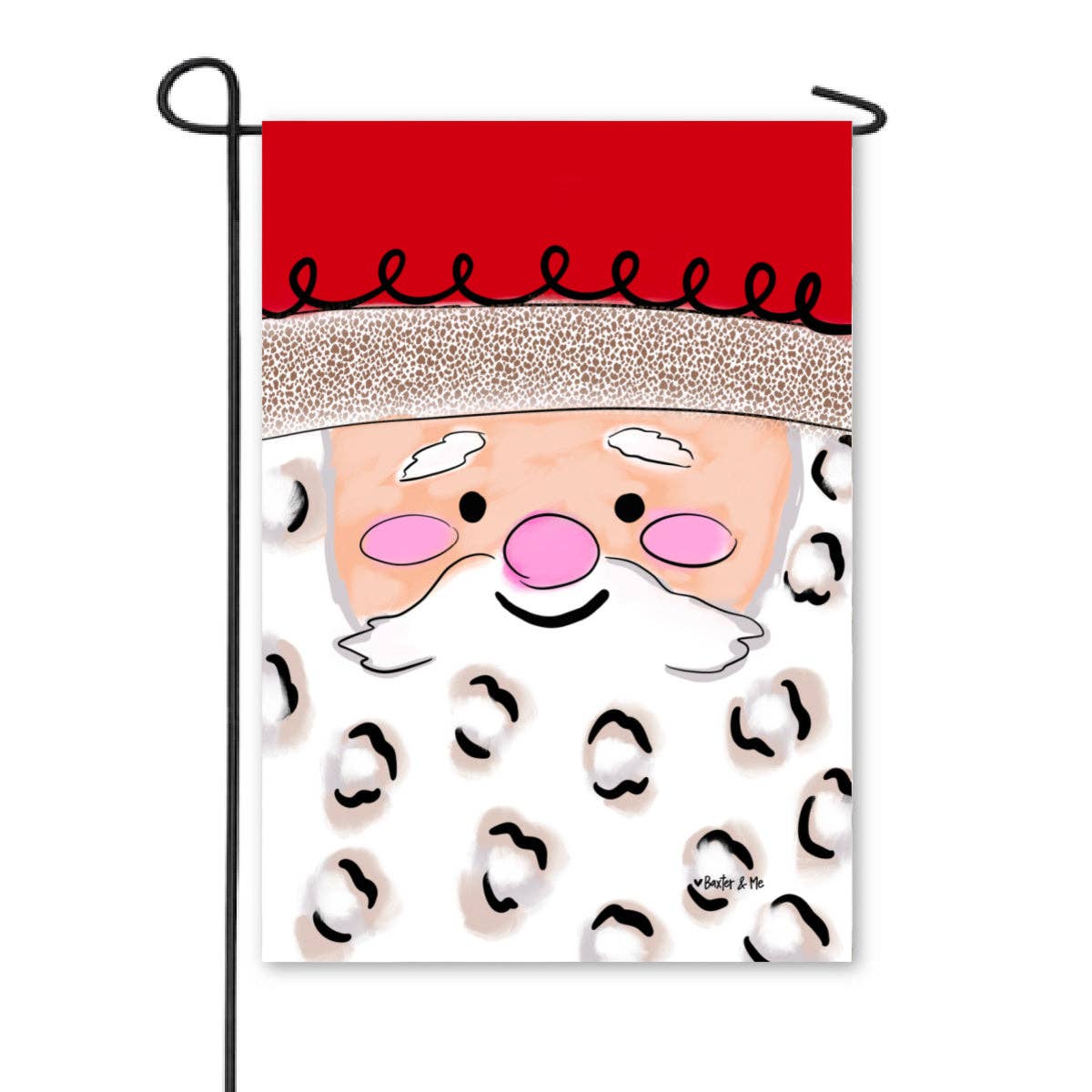 Baxter & Me - Wholesale Flag - Square Face Santa Garden Flag1
