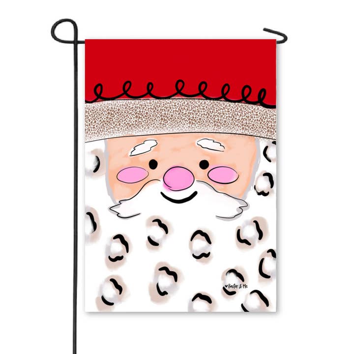 Baxter & Me - Wholesale Flag - Square Face Santa Garden Flag1