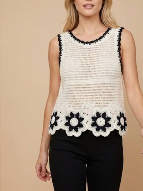 w257 black crochet top one size for wholesale by Lilie Rose