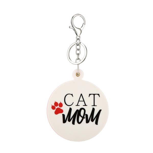 Ladies CAT MOM themed Fashion keychain mirror for wholesale by Nima Accessories Inc