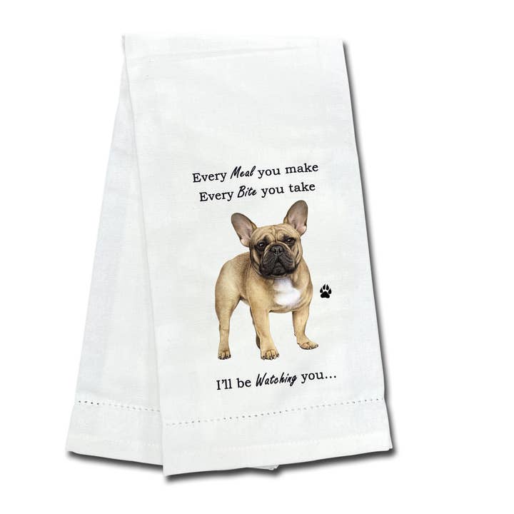 E&S Pets - Wholesale Tea Towel - French Bulldog Kitchen Towel0