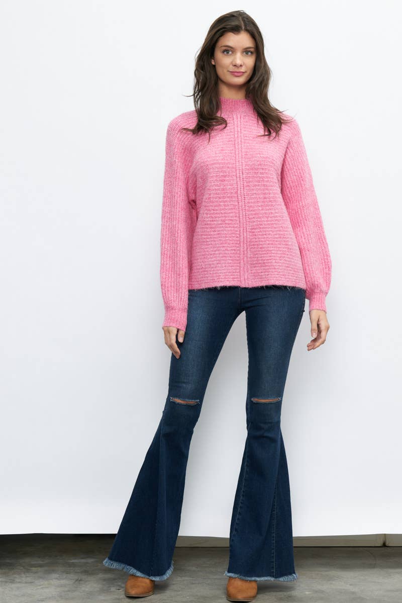 Newbury Kustom - Wholesale Knit Sweater - Women's - 10978 - FRONT SEAM DETAIL MOCKNECK SWEATER2