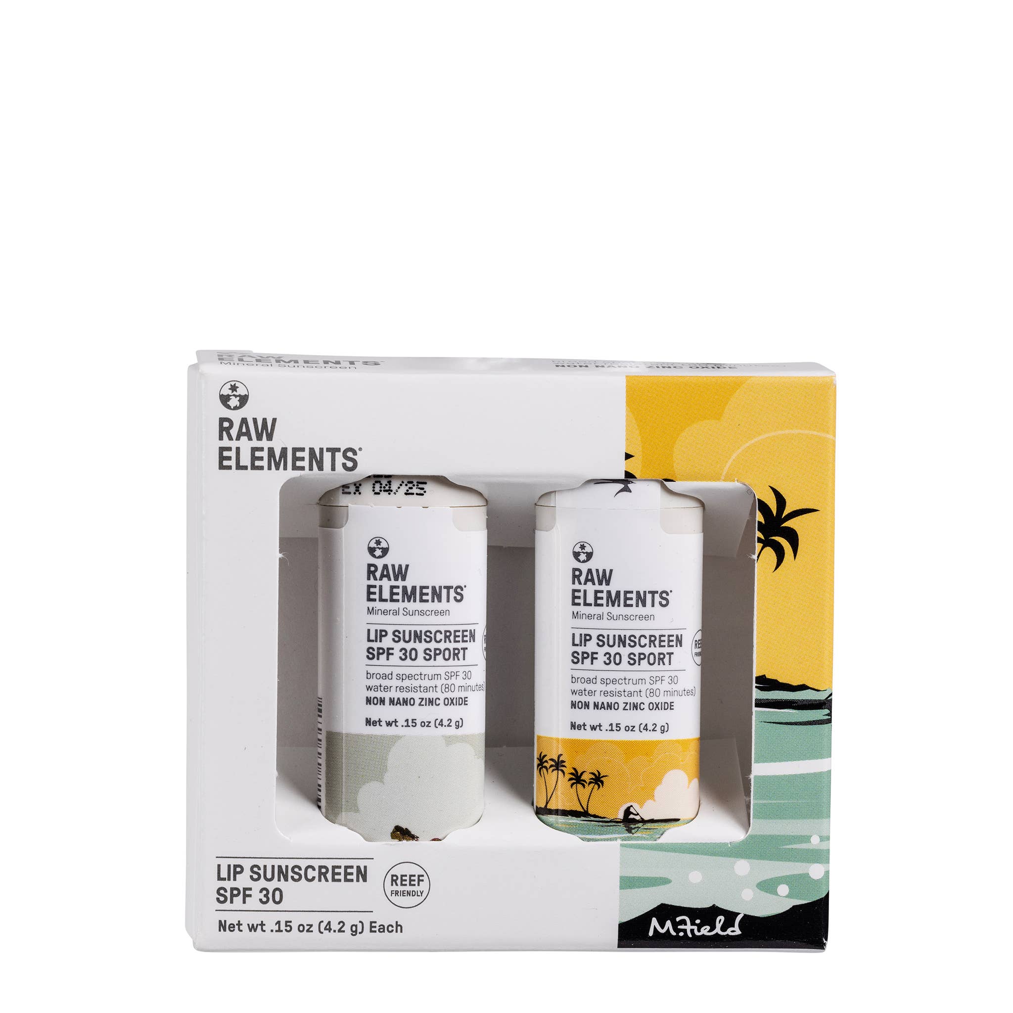 Raw Elements - Wholesale Lip Balm - Raw Elements Mike Field Lip 2PK SPF 30 .15oz2