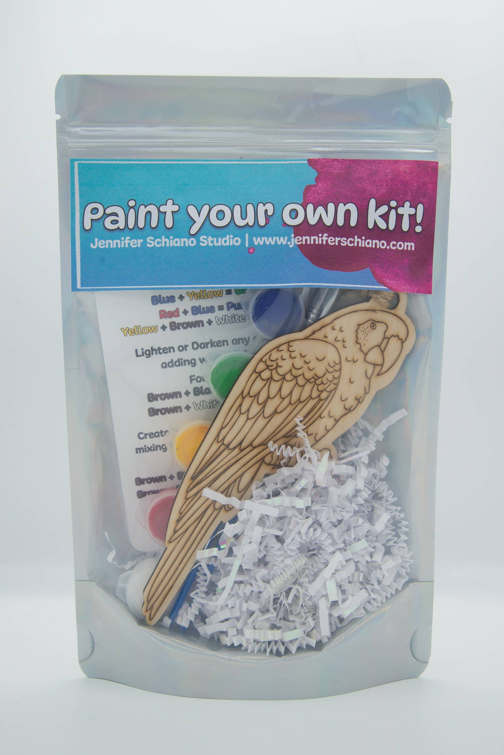 Jennifer Schiano Studio - Wholesale DIY Craft Kit - Paint Your Own Kit: Parrot2