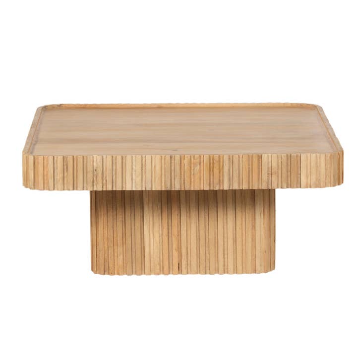 Mesa de Centro Cuadrada de Madera de Mango de Ajman Natural para venta al por mayor de Pinkcity
