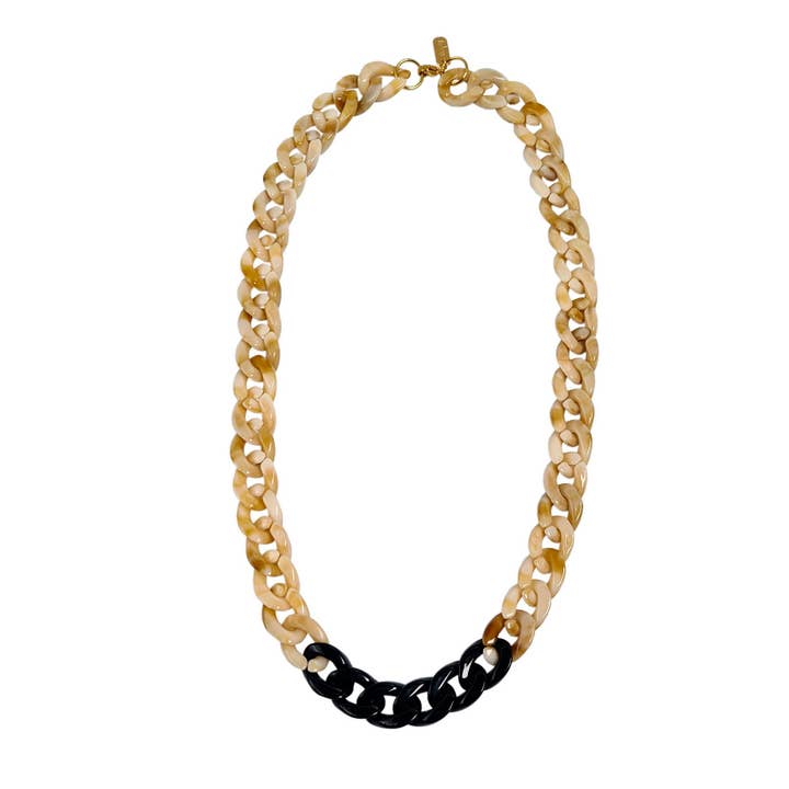 Collier Lieke Beige/Black for wholesale by TABOO Sieraden
