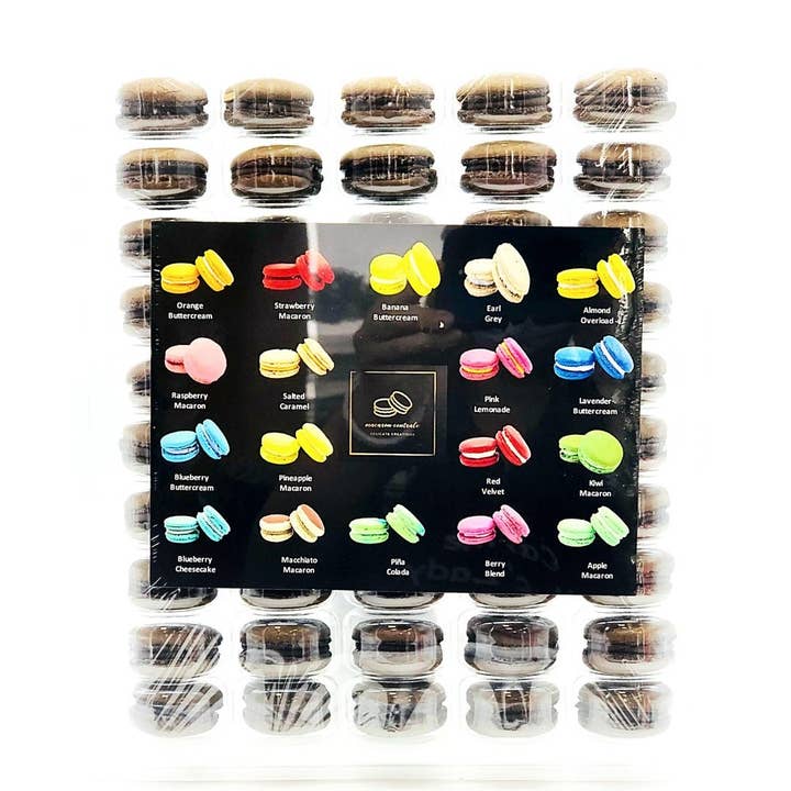 50 Pack Chocolate French Macaron Value Pack for wholesale by macaron centrale