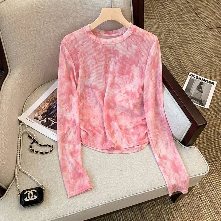 Hope & Sunshine - Wholesale Knit Top - Women's - Tie-Dye Sheer Mesh Top