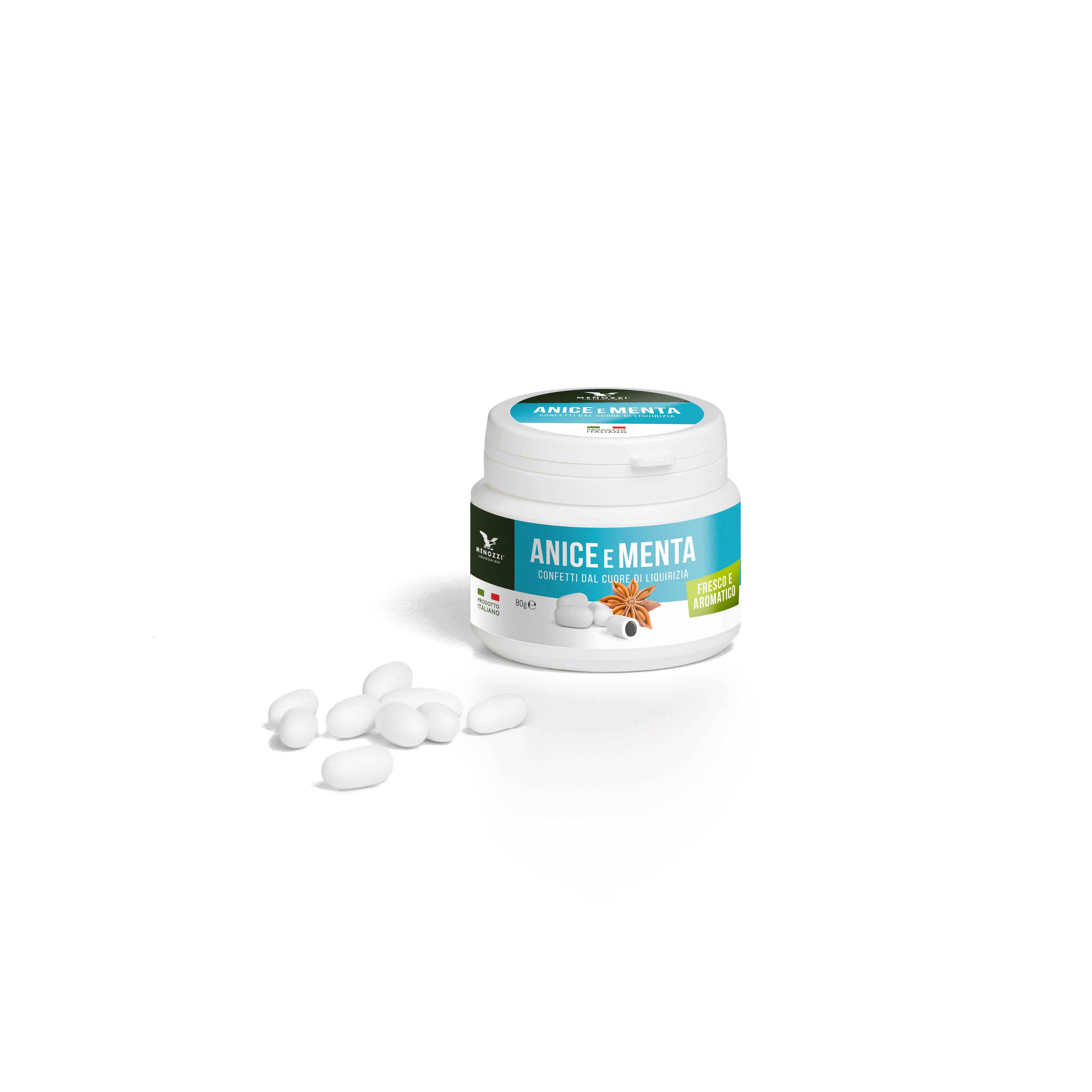 Menozzi De Rosa 1836 - Wholesale Hard Candy - Licorice confetti, anise, mint, 80 grams0