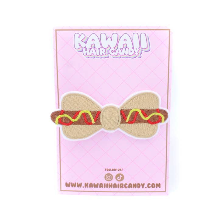 Kawaii Hair Candy - Vente Nœud pour cheveux – femme - Pince à cheveux Hot Dog pour filles, cadeau culinaire amusant pour elle 1