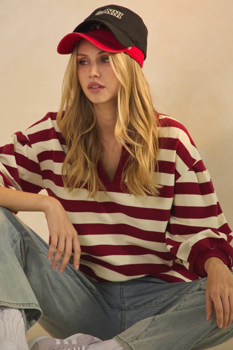 Oddi - Wholesale Sweatshirt - Women's - Striped Ottoman Pullover2