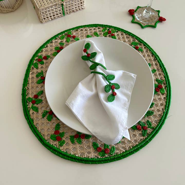 Artett – wholesale Servettring – Leaves servettring i iraca - Bordstillbehör av halm och raffia3