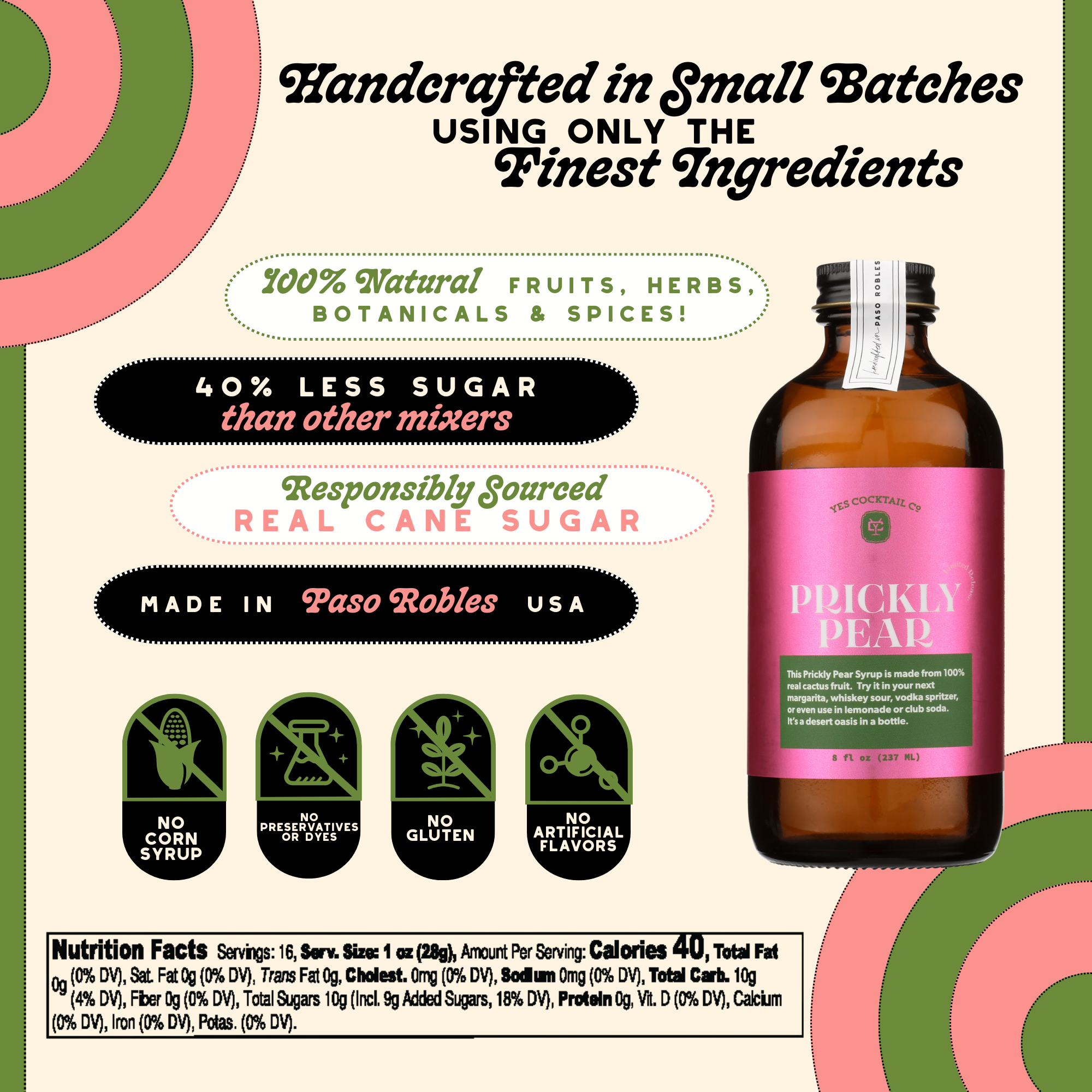 Yes Cocktail Co - Wholesale Cocktail Mix/Syrup - Prickly Pear Syrup: SUMMER SEASONAL3