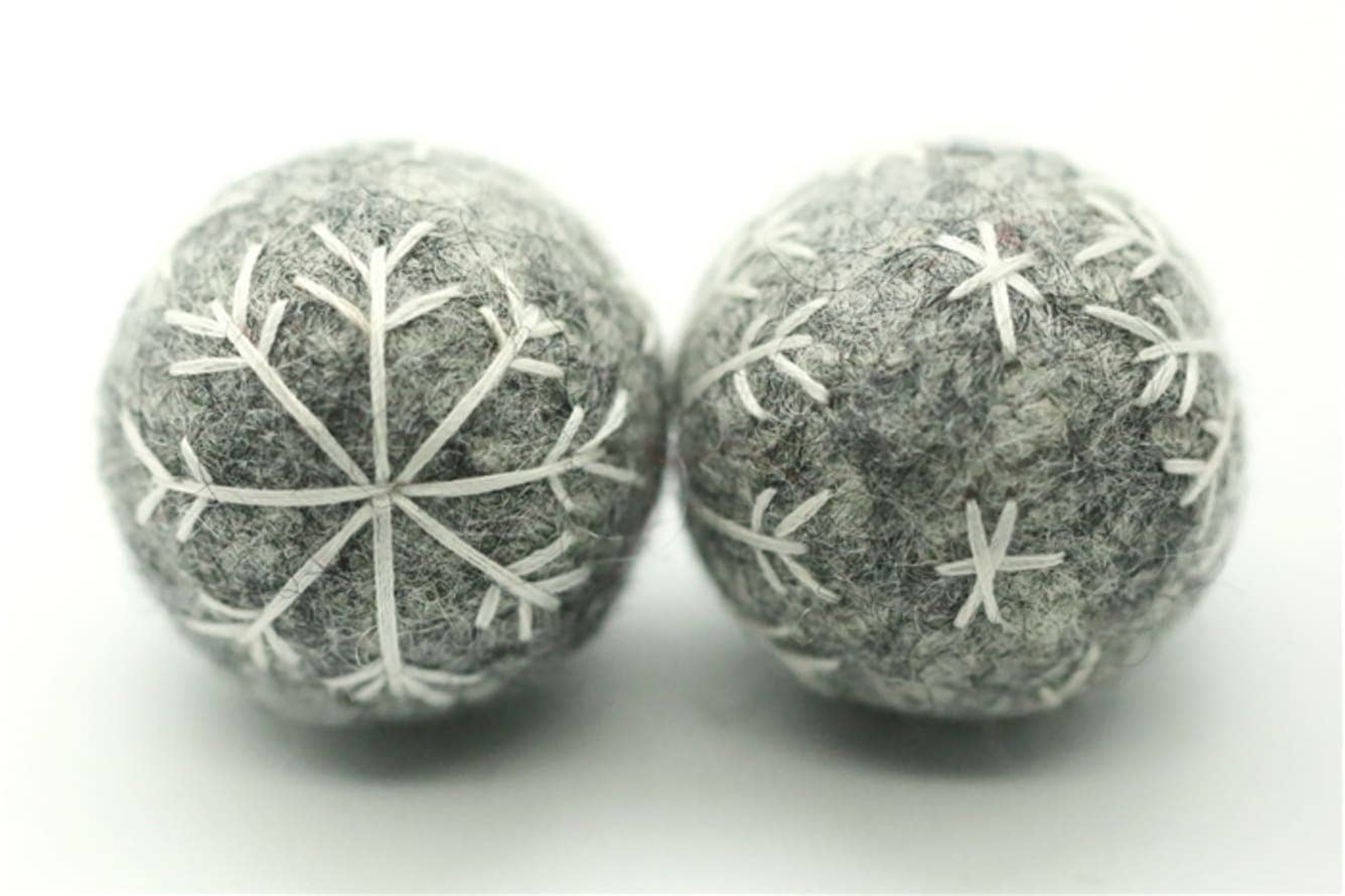 The Felt Pod - Vendita all'ingrosso Set di decorazioni  - Palla di Natale in feltro ricamata con fiocco di neve0