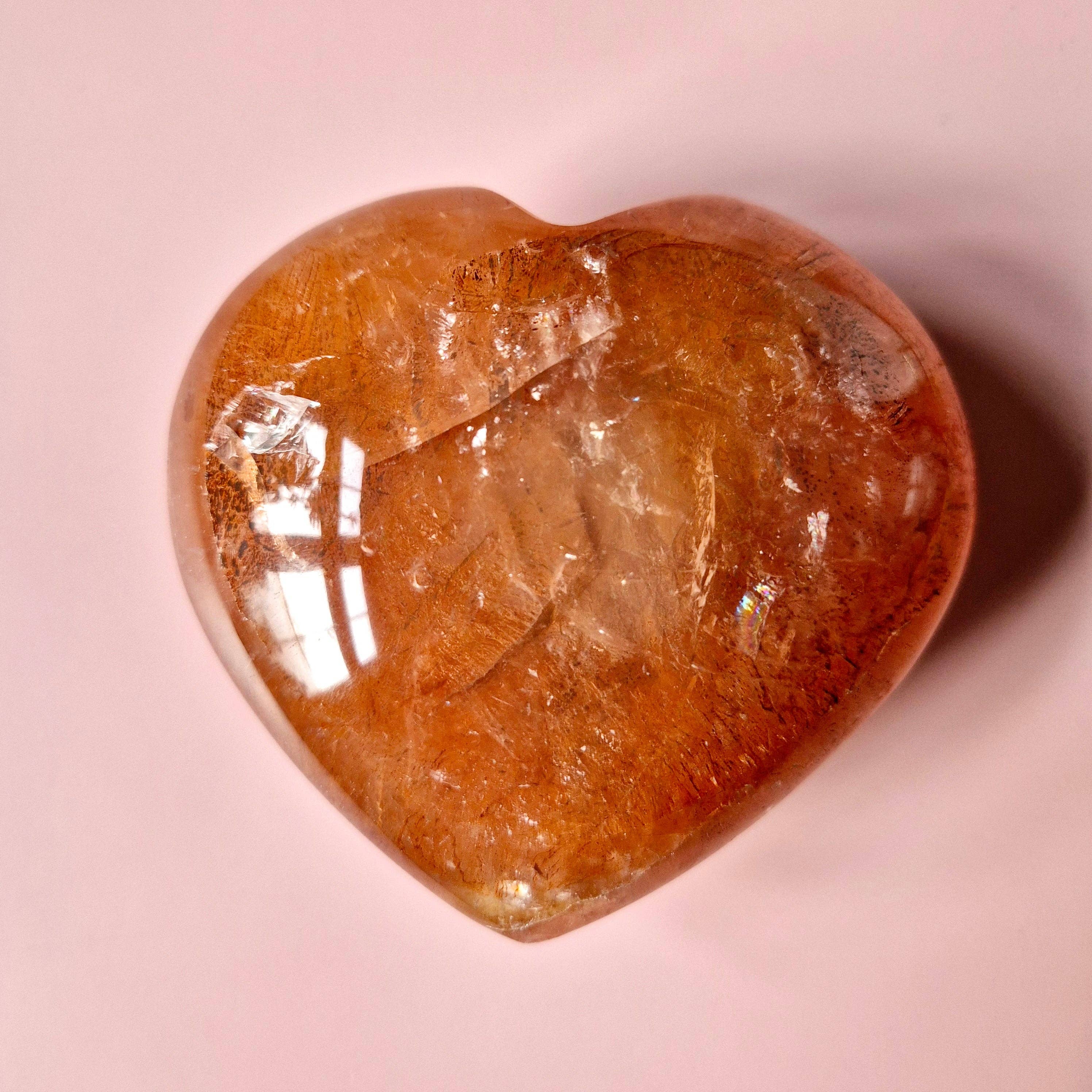 Moonlight Gemstones - Venta al por mayor Piedras/cristales espirituales - Corazones grandes de cuarzo fuego con piedra preciosa (El regalo perfecto para San Valentín) Cuarzo hematóide18