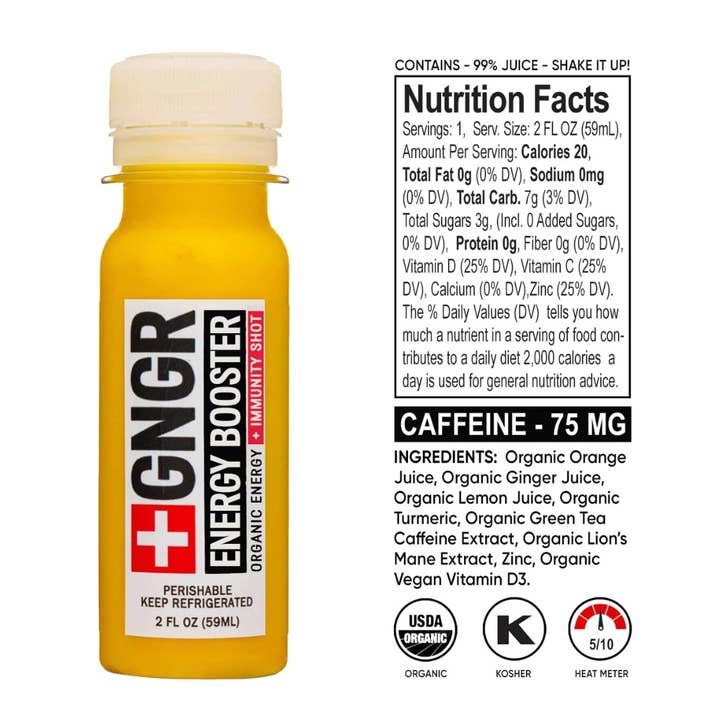 GNGR Labs - Wholesale Wellness Juice/Tonic - Energy Booster Shot: Nootropic Ginger & Turmeric Drink5