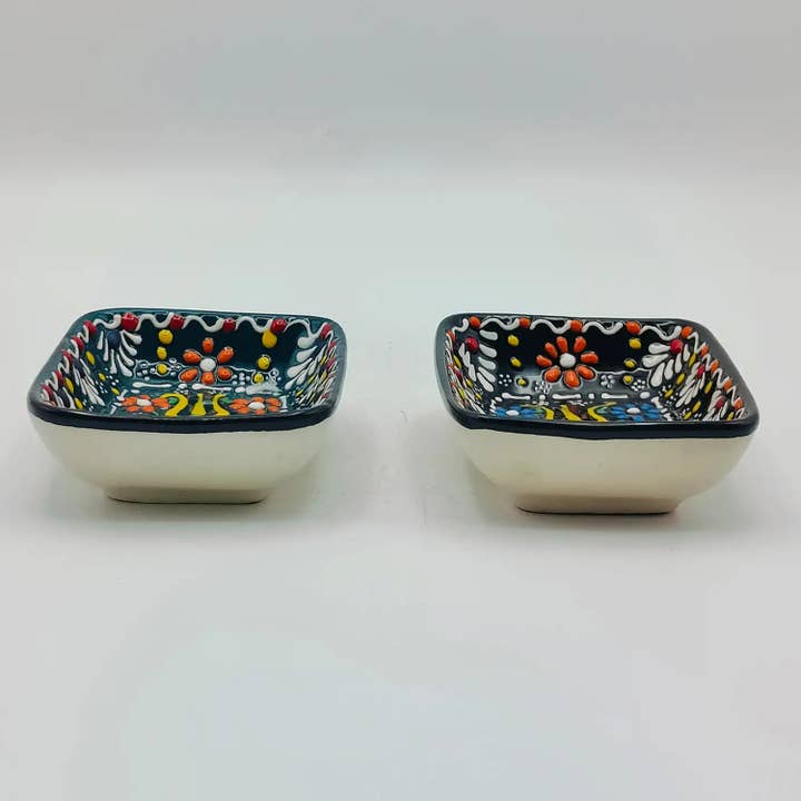 Etnico del Mondo - Wholesale Decorative Plate/Dish/Bowl - Pair of Turkish Ceramic Bowls Relief-Ethnic Craftsmanship2