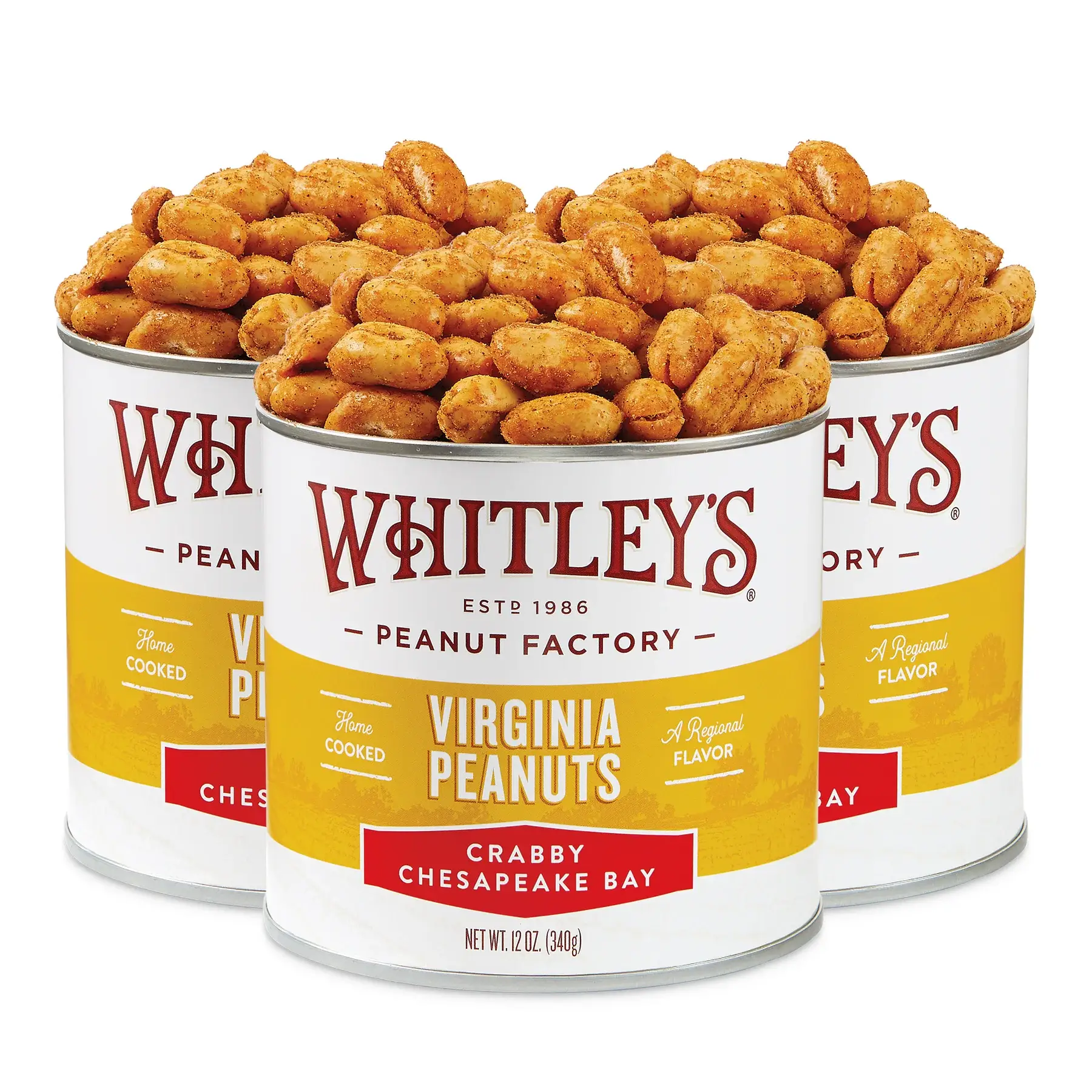 Whitley's Peanut Factory - Wholesale Nuts - 12 oz. Tins Crabby Chesapeake Bay Virginia Peanuts2