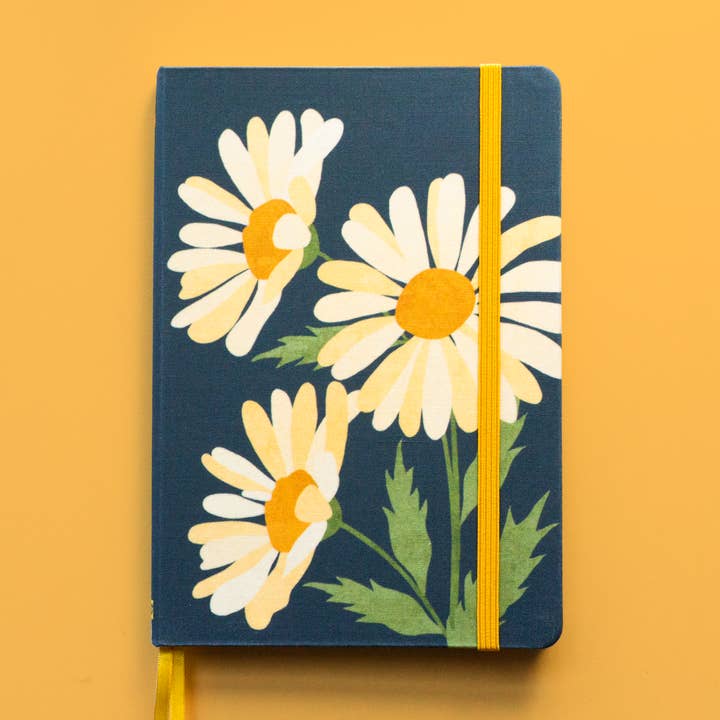 Journal Daisy Linen | Fleur de naissance d'avril pour la vente par Primary Blooms LLC