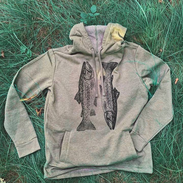 Chinnok Salmon Hooded Sweatshirt for wholesale by Nature Walk