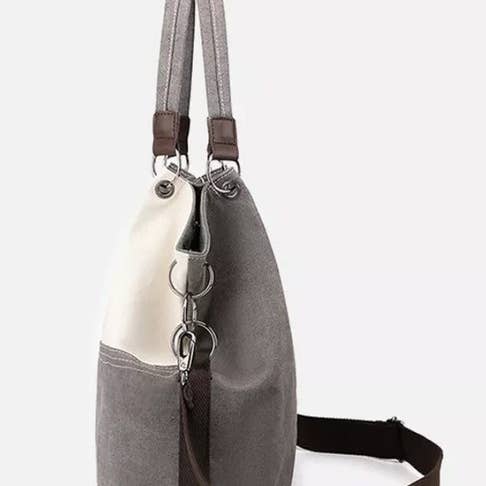 UNISHE - Wholesale Shoulder Bag - Women's - Colorblock Canvas Shoulder Bag MOQ 3PCs ZYB00310