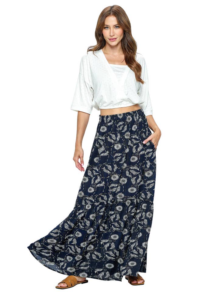 Yak & Yeti - Wholesale Skirt - Women's - SALE Skirt Floral Dreamcatcher Loose Fit