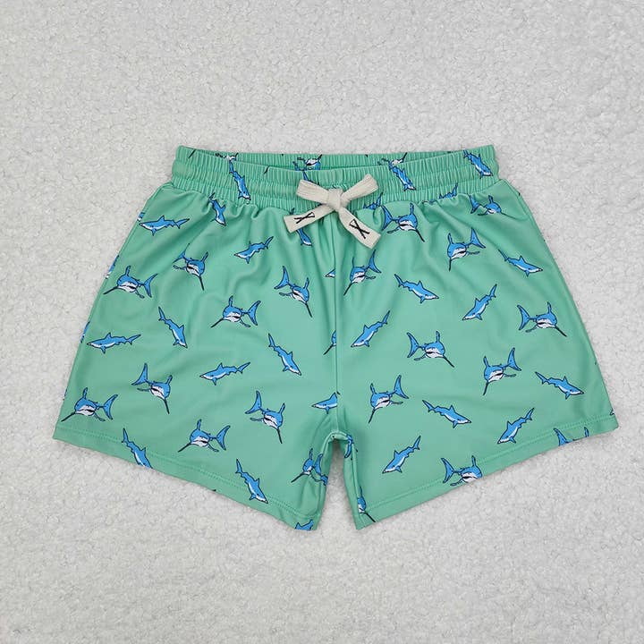 Baby Boys Summer Green Shark Trunks Swimsuits Swimwear for wholesale by Aier Wholesale