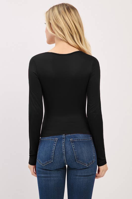 Heart & Hips - Wholesale Knit Top - Women's - JT56670L - SWEETHEART NECK W/RUCHED LONG SLEEVE TOP2