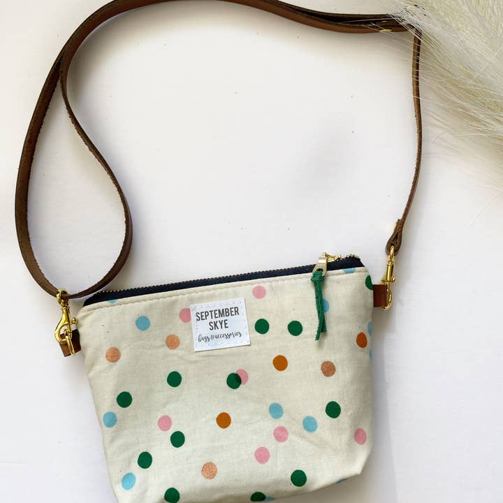 Little girl purse in hole punch polka dot for wholesale by September Skye Bags & Accessories