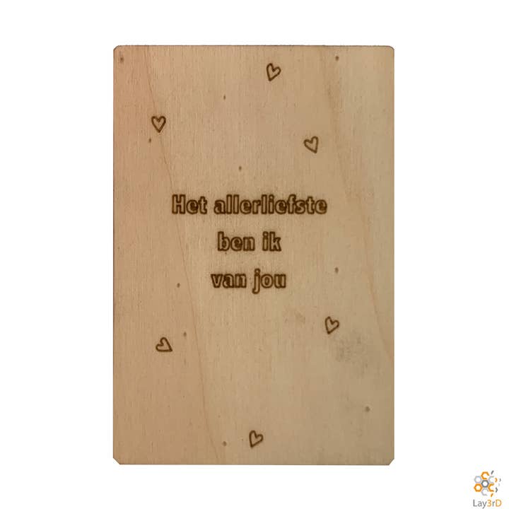 Lay3rd Lasercut - Houten Wenskaart - „Het allerliefste für den Großhandel von Lay3rD