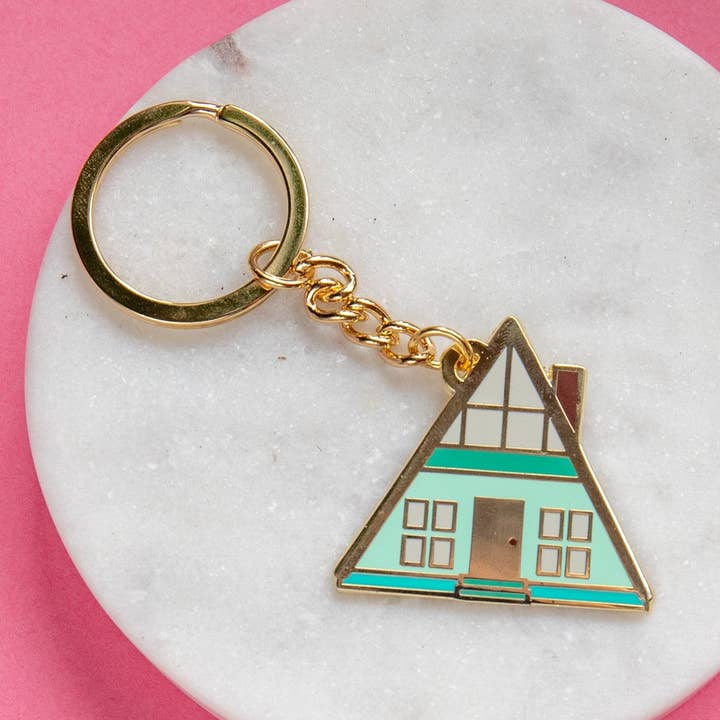 A-frame Cabin Keyring for wholesale by Finest Imaginary