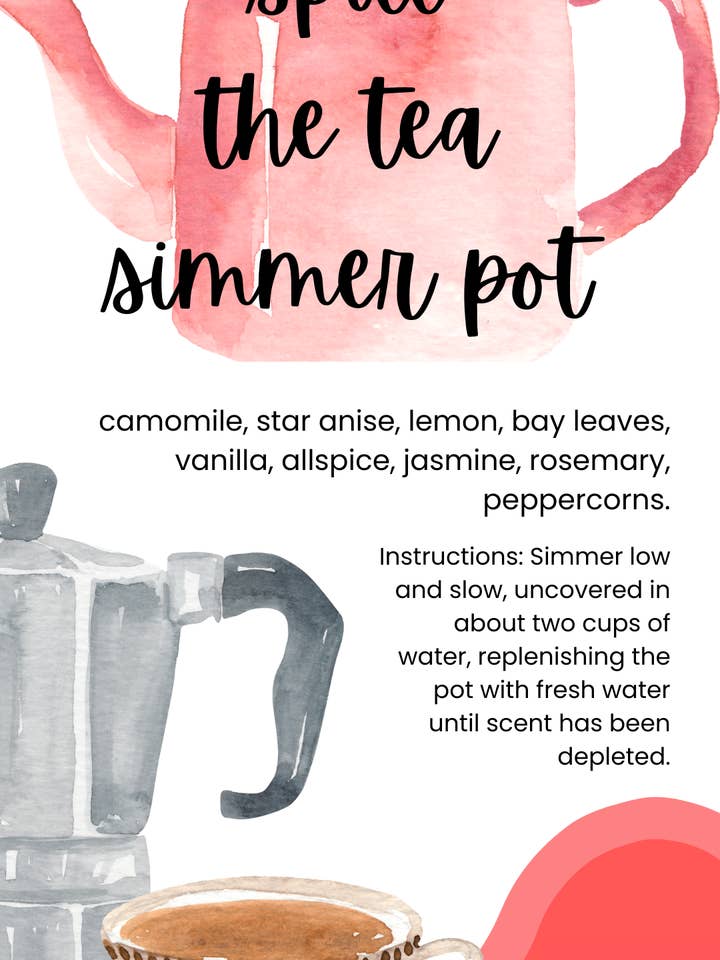 Spill the Tea Simmer Pot (Potpourri, Home Fragrance) for wholesale by Bruno’s Bowl
