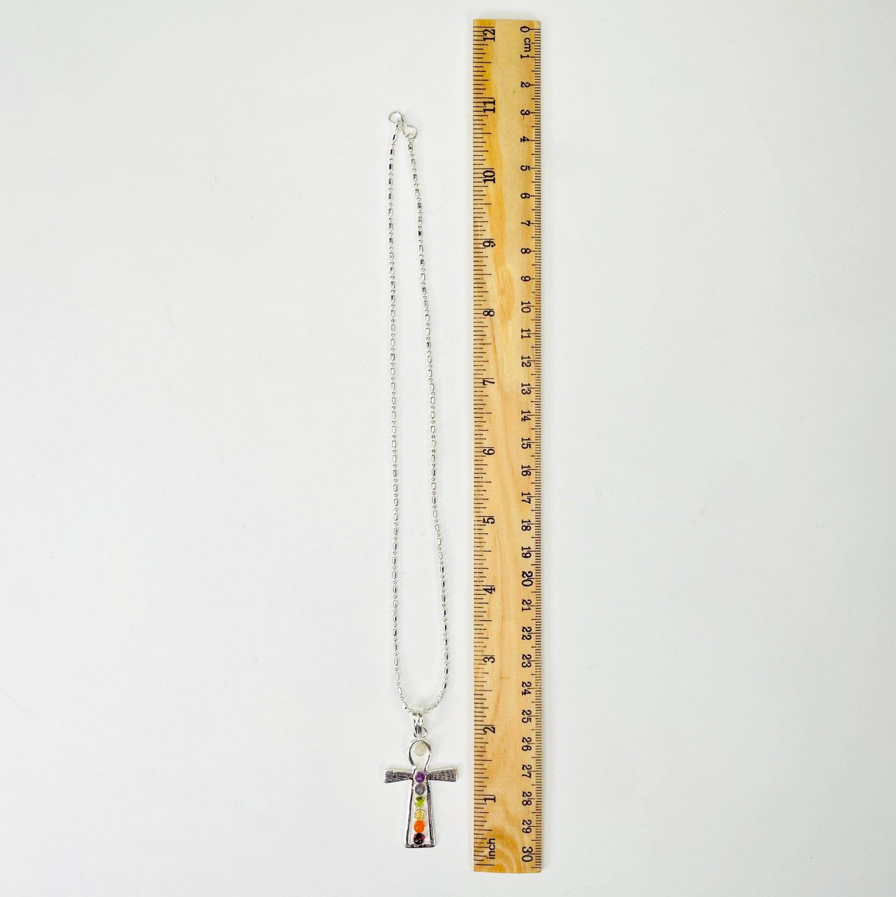 Rock Paradise – wholesale Pendant/charm necklace – Crystal Chakra Ankh Pendant Necklace4