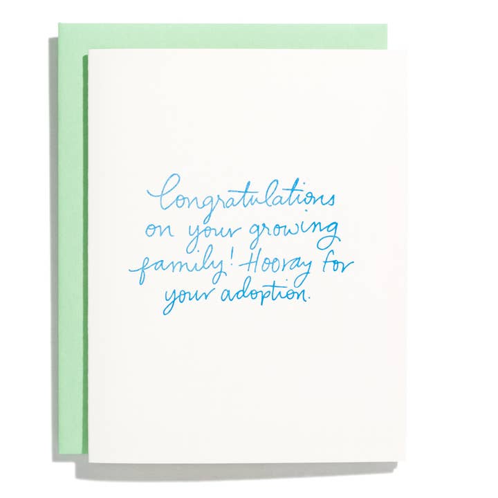 Grattis till ditt antagande - Boktryck gratulationskort för wholesale av Shorthand Press