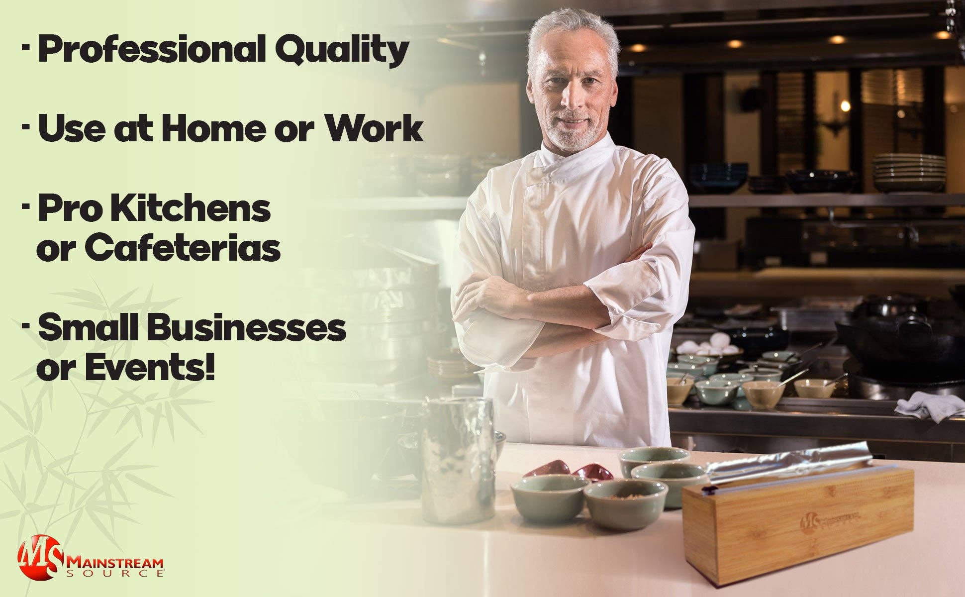 Mainstream Source – wholesale Köksverktyg/-pryl – Mainstream Source® Stor Bambu Wrap Dispenser - Extra tjock10