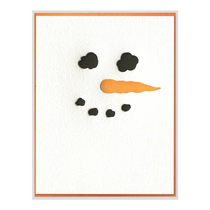 Snowman Letterpress Christmas Card Winter Holiday Cheer for wholesale by INK MEETS PAPER