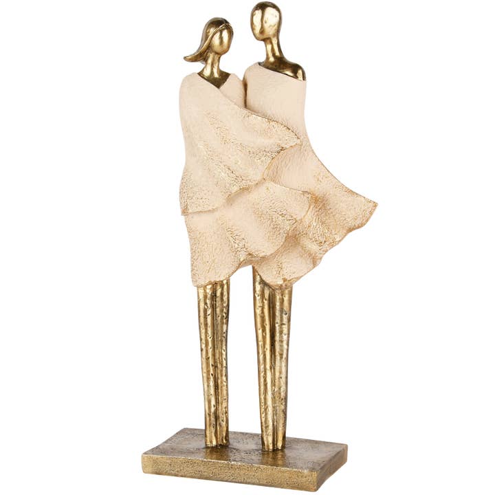 Paar stehend, bronze/weiß, Polyresin, 17x8x34cm für den Großhandel von Dekoratief