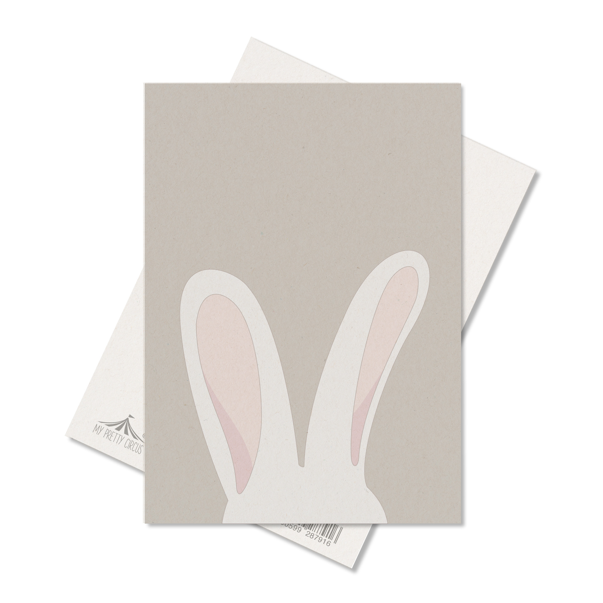 My Pretty Circus - Wholesale Easter Card - Simple Easter card: Happy Easter card bunny ears pink1
