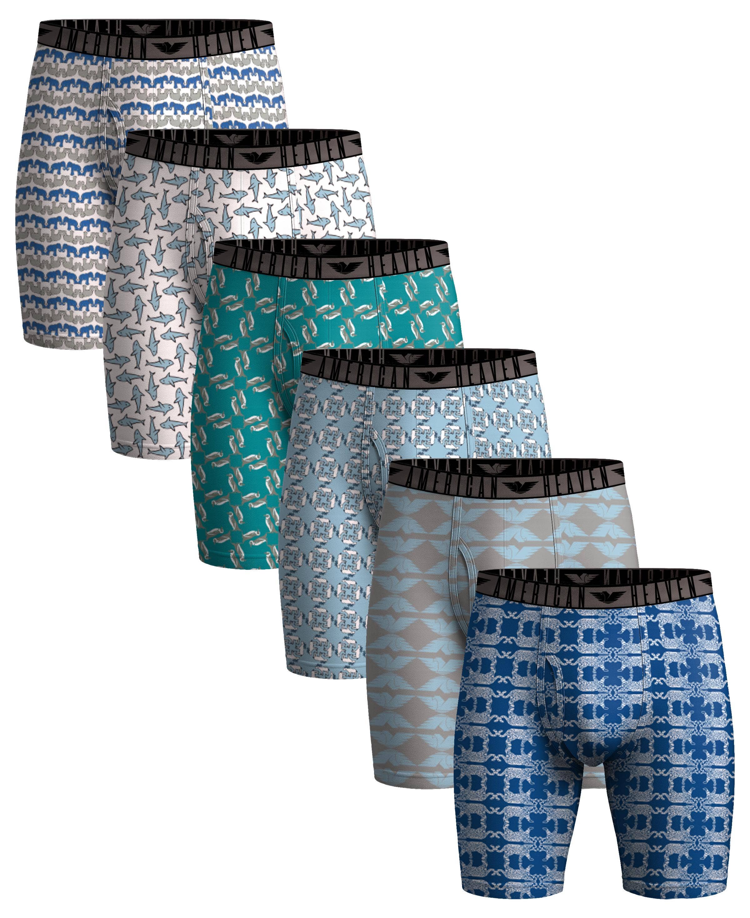 I-Wear Brands - Vente Sous-vêtements – homme - Lot de 6 boxers ultra doux au genou avec braguette pour hommes2